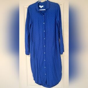 Velvet by Graham & Spencer Blue Patterned Shirt Dress - Sz Medium